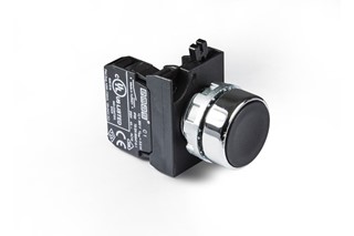 CM Serisi Metal 1NO Yaylı Düz Siyah 22 mm Buton